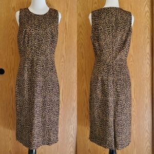 J.Crew factory sleeveless leopard print sheath dress size 6